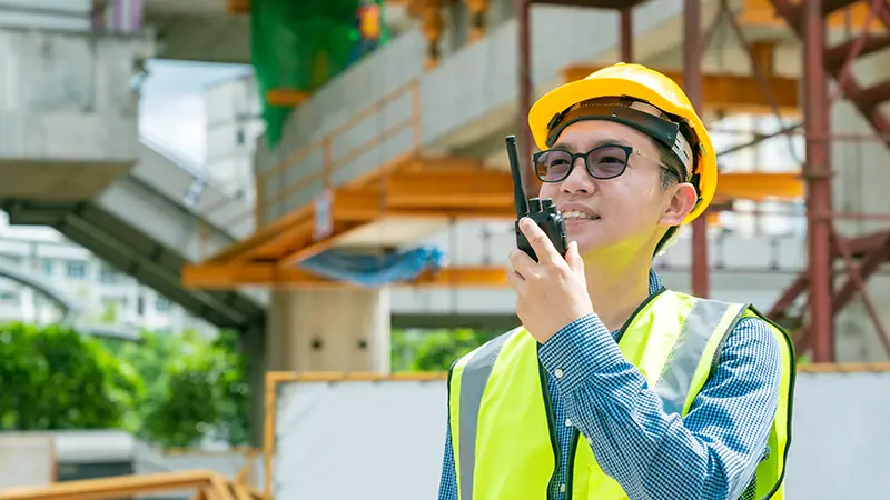 An engineer while working on construction area