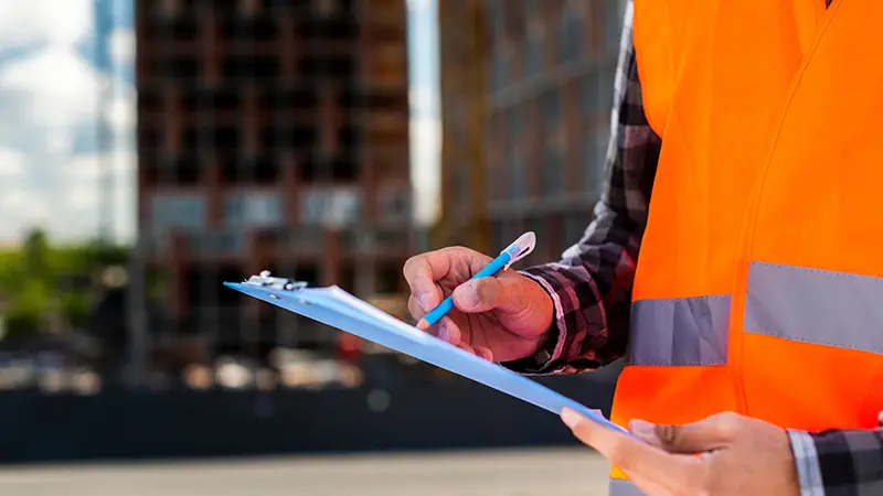 Close-up of construction engineer.
