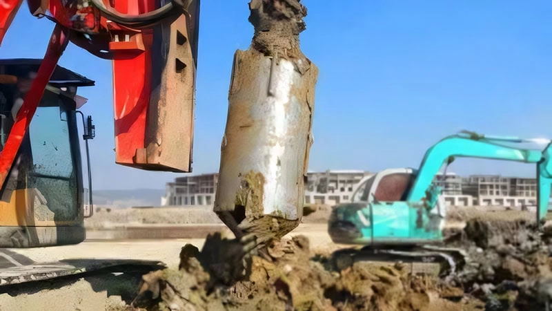 Rotary drill equipment in construction site