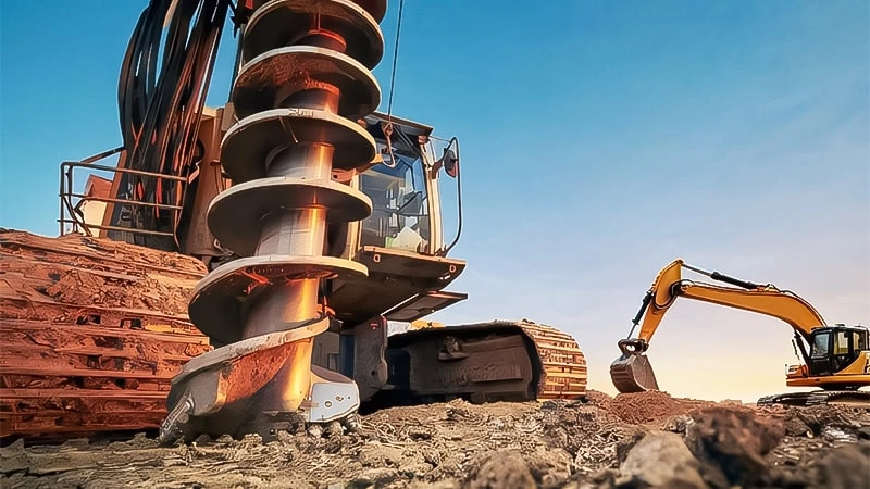 Drilling rigs performing in the ground