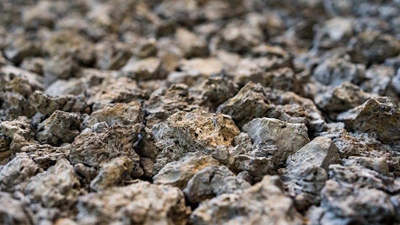 Stone brick terrain in construction site.