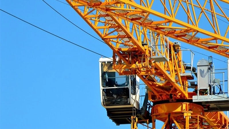 Crane support in a construction site
