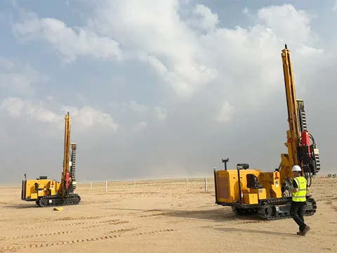 HXR5 Solar-Pile-Driver piling at a photovoltaic project site