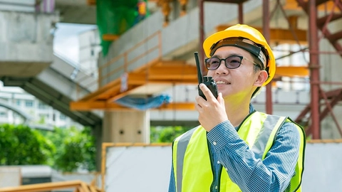 An engineer while working on construction area